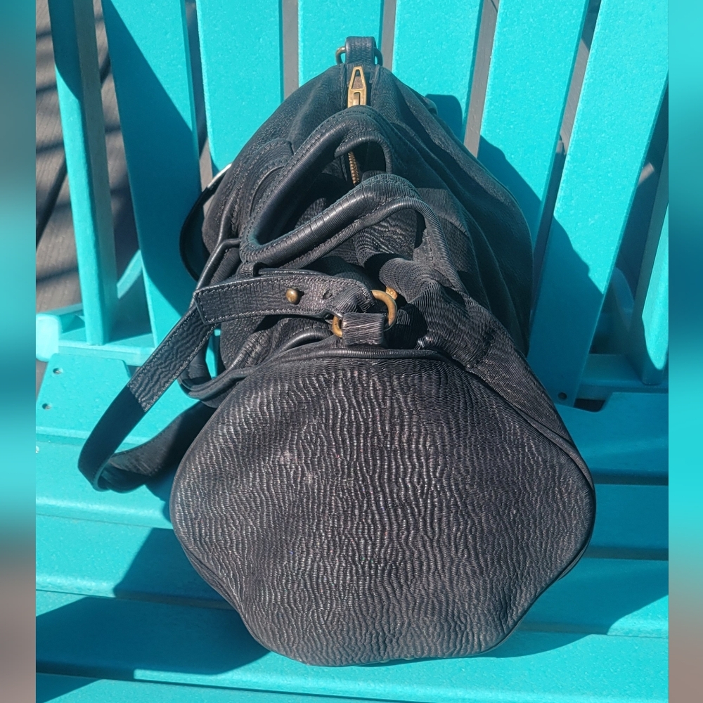 Alexander Wang Distressed Calfskin Studded Rocco Barrel Duffle - Picture 3 of 17